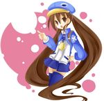  brown_hair disgaea disgaea_4 hat kazamatsuri_fuuka long_hair makai_senki_disgaea_4 sailor_fuku school_uniform serafuku thighhighs uniform zettai_ryouiki 