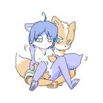  blue blue_eyes blue_hair breast_fondling breasts canine couple female fingering fondling fox fox_mccloud from_behind furry_(artist) green_eyes hair krystal male markings masturbation mutual_masturbation necklace orange pussy short_hair sitting star_fox straight tail video_games 