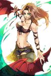  aq_interactive black_bra bra breasts female green_eyes grin kai_ri long_hair midriff mistwalker nintendo orange_hair seiren_(the_last_story) short_shorts shorts smile solo the_last_story underwear 