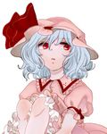  blue_hair face hat red_eyes remilia_scarlet short_hair solo touhou wtuw 