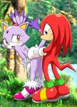  blaze_the_cat blush echidna feline female forest from_behind knuckles_the_echidna male mobian mobius_unleashed outside penis sega sex sonic_(series) straight tree 