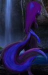  blue_stripe chatin_naidoo female fur hair jaxinc looking_at_viewer mammal purple_fur purple_hair skunk solo 