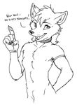  adam_wan canine collar line_art male monochrome nude sheath solo topless wolf 