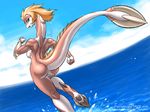  2005 2006 back breasts butt digitigrade dr_comet female long_neck muscles nude pose running side_boob solo wide_hips トカゲ娘 