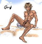  blonde_hair blue_eyes final_fantasy final_fantasy_x highres jewelry male muscle necklace nudity tidus yaoi 