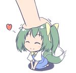  ^_^ all_fours animal_ears bow chibi closed_eyes daiyousei edamame_(barium) fox_ears fox_tail green_hair hair_bow heart image_sample kemonomimi_mode kneeling lowres md5_mismatch minigirl petting pixiv_sample seiza short_hair side_ponytail sitting solo tail tail_wagging touhou 