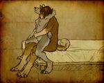  bed canine couple dog female love male paiseley seated_position straight 