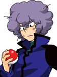 1boy afro male male_focus poke_ball pokeball pokemon pokemon_(anime) purple_hair shinji_(pokemon) solo 