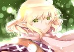  atoki blonde_hair blurry bokeh depth_of_field face green green_eyes highres mizuhashi_parsee pointy_ears solo tears touhou upper_body 
