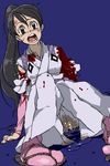  artist_request blood cuts highres injury japanese_clothes kekkaishi kimono mochihada peeing sandals source_request torn_clothes wounded yukimura_tokine 