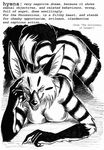  ass_up black_and_white breasts come_hither female gesture gilda_laura_rimessi grin hyena monochrome on_front sans solo striped_hyena stripes 