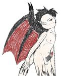  animal_ears claws dragon hair male mandimorbid nem nemesis nipples nude penis piercing red_eyes scalie short_hair solo tail tattoo wings 