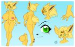  anthro big_breasts blitza breasts chalo eeveelution female huge_breasts hyper hyper_breasts jolteon jolty model_sheet nintendo nipples oversized_breasts pok&#233;mon pok&#233;morph pok&eacute;mon pussy solo video_games 