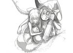  alcohol arm_around_neck arm_around_waist bottle chain closed_eyes cosmic_(crownclowncosmic) drunk gourd graphite_(medium) greyscale grin hat horns ibuki_suika kirisame_marisa mixed_media monochrome multiple_girls open_mouth sake shirt sketch sleeveless sleeveless_shirt smile touhou traditional_media witch_hat wrist_cuffs 