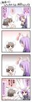  4koma animal_ears black_hair bunny_ears carrot comic inaba_tewi long_hair multiple_girls purple_hair red_eyes reisen_udongein_inaba short_hair tenmaru touhou translation_request 