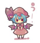  bat_wings blue_hair blush_stickers chibi child dress hanuu_(kemomiku) hat pink_dress red_eyes remilia_scarlet solo standing touhou wings 