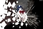  blue_hair dark hug konan kosmonauttihai nagato naruto paper pixiv_thumbnail red_hair shirtless 