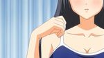  animated animated_gif blush bouncing_breasts breasts floating_material gif kirisaki_ibu large_breasts nipples swimsuit undressing 