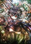  abstract bad_id bad_pixiv_id black_hair highres houjuu_nue koohee polearm red_eyes short_hair solo thighhighs touhou trident weapon wings zettai_ryouiki 