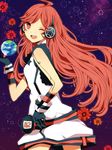  bad_id bad_pixiv_id flower headphones highres komine long_hair one_eye_closed sf-a2_miki solo vocaloid 