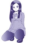  bad_id bad_pixiv_id ga_geijutsuka_art_design_class long_hair monochrome murakami_murako oomichi_miyabi pantyhose skirt solo 