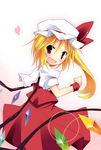  blonde_hair flandre_scarlet heart highres hinata_ichi red_eyes side_ponytail solo touhou wings 