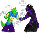  anthro blush bulge comic duo erection gay ishigray lizard male penis plain_background reptile scalie sexual white_background 