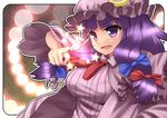  bad_id bad_pixiv_id crescent hair_ribbon hat long_hair patchouli_knowledge purple_eyes purple_hair ribbon solo star takashiru touhou upper_body 