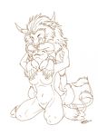  anthro_bestiality bovine bracelet breasts cat druid feline female feral from_behind grope horns hyhlion jewelry male nose_ring nude tauren warcraft world_of_warcraft 