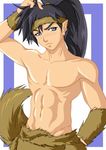  1boy abs chest inuyasha koga kouga male male_focus muscle pecs solo topless 