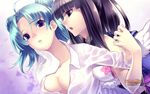  2girls breasts cleavage open_shirt record_of_agarest_war short_hair yuri 