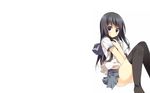  aragaki_ayase black_hair blue_eyes long_hair ore_no_imouto_ga_konna_ni_kawaii_wake_ga_nai seifuku skirt thighhighs white 