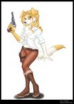  canine cleavage cosplay dog female gun keihound_(character) melissa_o&#039;brien shirt solo tomb_raider video_games weapon 