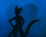  &hearts; akimbo blue female ipoke nude sanura silhouette solo standing wallpaper 