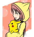  animal_ears brown_hair closed_eyes crossover eyes_closed infinite_stratos long_hair lowres nohotoke_honne open_mouth pikachu pokemon 