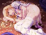  after_sex aftersex anal_beads ass blonde_hair blush bra bra_lift breasts broken broken_rape_victim bukkake censored clenched_teeth cum cum_all_over cum_on_body dildo facial fujii_kazuha hairband long_hair nipples on_floor open_clothes panties panties_around_leg rape reijou_gakuen stockings teeth thighhighs underwear very_long_hair vibrator 