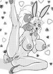  anal anal_insertion anal_object_insertion animal_ears breasts bunny_ears carrot heart hearts high_heels huge_breasts kuramitsu_mihoshi large_breasts mihoshi_kuramitsu monochrome nude object_insertion shoes tenchi_muyo tenchi_muyou! 