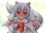  :3 animal_ears empty_eyes glowing glowing_eyes kyubey mahou_shoujo_madoka_magica personification red_eyes shaded_face smile solo soul_gem tail white_hair yano_mitsuki 
