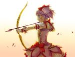  bad_id bad_pixiv_id blood bow_(weapon) burn cr72 cuts injury kaname_madoka magical_girl mahou_shoujo_madoka_magica pink_hair short_hair short_twintails solo twintails weapon 