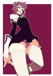  bad_id bad_pixiv_id demonbane miwa_hitomi panties pantyshot solo thighhighs underwear upskirt white_legwear 