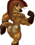  bicep biceps butt canine female flexing gideon hyena looking_back mammal mohawk muscles muscular_female pose solo tail 