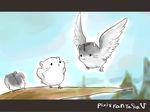  bird chimera fantasy hamster letterboxed no_humans pixiv_fantasia pixiv_fantasia_5 saiko_(saico) whiskers wings 