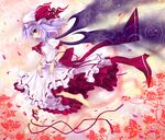  barefoot bat_wings cloudy.r hat lavender_hair red_eyes remilia_scarlet solo touhou wings 