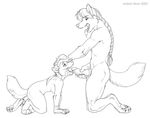  adam_wan breasts canine cum fellatio female kio_(keovi) male messy oral oral_sex sex sheath side_boob straight wolf zaush_(character) 