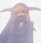  alternate_costume bad_id bad_pixiv_id blonde_hair chomoran closed_eyes crying face horns ibuki_suika long_hair open_mouth solo tears touhou upper_body 