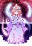  bad_id bad_pixiv_id blue_dress bug butterfly dress ghost hat highres insect pink_hair red_eyes saigyouji_yuyuko sanuki_(zigzagflamberge) solo touhou 