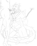  black_and_white bondage bound collar dragon erection feathered_dragon gay golden_dragon line_art male monochrome penis unknown_artist 