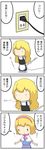  4koma alice_margatroid blonde_hair capelet comic hairband hickey highres kirisame_marisa long_hair multiple_girls no_hat no_headwear potaaju short_hair touhou translated 