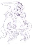  breasts cephalopod female line_art nude octopus pussy tentacles 