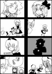  5girls baby bandaid bird chibi comic flandre_scarlet greyscale hong_meiling izayoi_sakuya monochrome multiple_4koma multiple_girls pregnant remilia_scarlet seki_(red_shine) side_ponytail silent_comic speech_bubble stork touhou wide-eyed wings yagokoro_eirin 